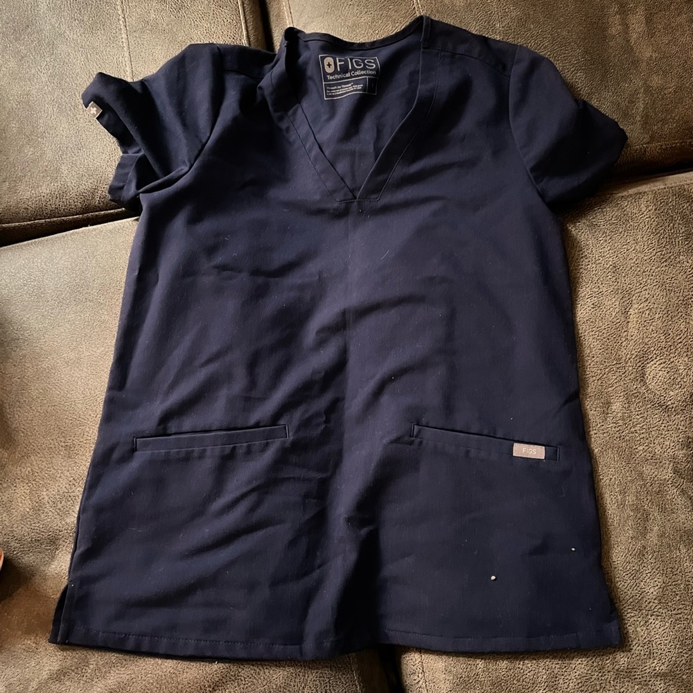 Navy blue figs scrubs top